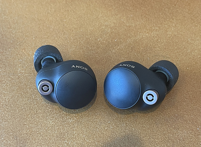 The WF-1000XM4 buds fit in your ears easily.
